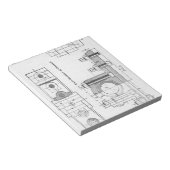 エンジニアリング設計図の機械ヴィンテージ ノートパッド (アングル)