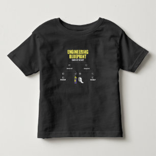 エンジニアリング設計図ダクトテープエンジニア トドラーTシャツ