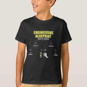 エンジニアリング設計図ダクトテープエンジニア Tシャツ