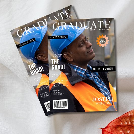 エンジニアリング雑誌写真卒業パーティー 招待状