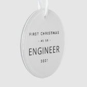 エンジニア初めてのクリスマスモダンカスタム休日 オーナメント (正面)