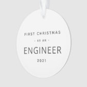 エンジニア初めてのクリスマスモダンカスタム休日 オーナメント (正面)