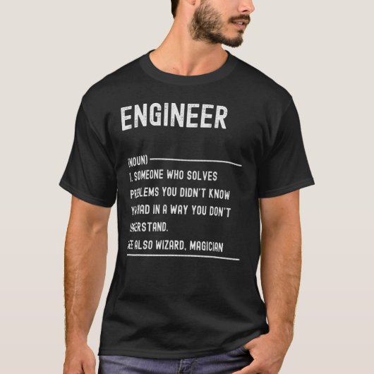 エンジニア定義シャおもしろいツの役職 Tシャツ (正面)