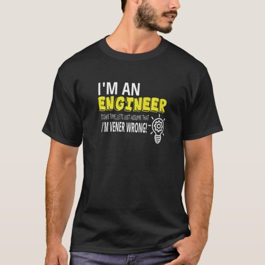 エンジニア男性へ女性ユーモアエンジニアリンググラフィック Tシャツ (正面)