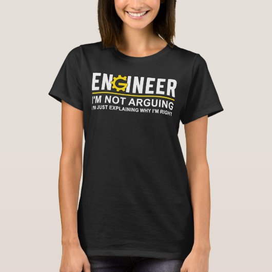 エンジニア私はエンジニアリングの男性の女性を議論していない Tシャツ (正面)