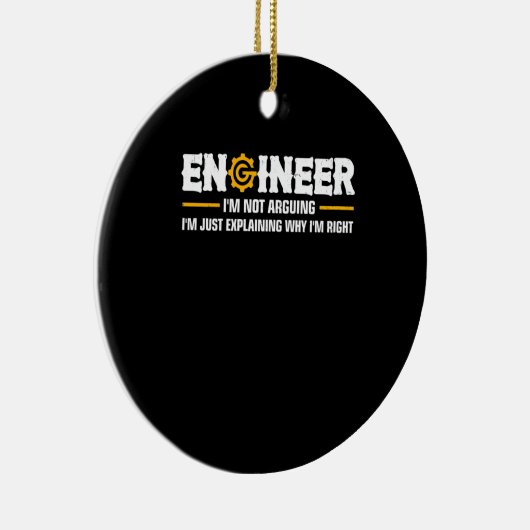 エンジニア私はエンジニアリングを議論していおもしろいない セラミックオーナメント (右)