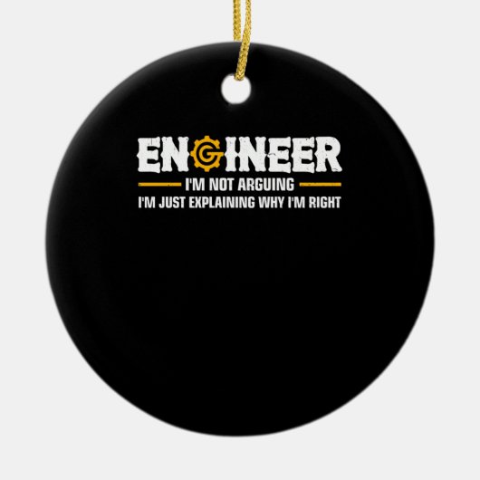 エンジニア私はエンジニアリングを議論していおもしろいない セラミックオーナメント (正面)