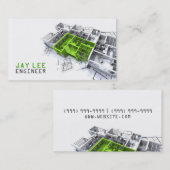 エンジニア、エンジニアリング、建築家、ビルダー 名刺 (正面/裏面)
