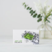 エンジニア、エンジニアリング、建築家、ビルダー 名刺 (スタンド正面)