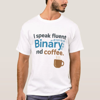エンジニア プログラマーユーモア: バイナリとコーヒー Tシャツ