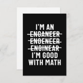 エンジニア。私は数学が得意だ 出欠カード (正面/裏面)