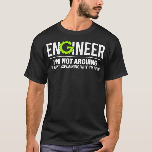 エンジニアImがエンジニアリングを主張しなおもしろいい Tシャツ (正面)