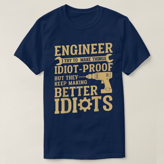 エンジニ最高のーニアアート女子男性へ機械工学 Tシャツ (デザイン正面)