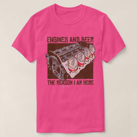 エンジンとビール Tシャツ (デザイン正面)