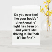 エンジンのライトを調べる?「60番目の誕生日」ユーモア カード (黄色い花)