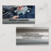 エンジンのレンチを使用した整備士 名刺 (正面/裏面)