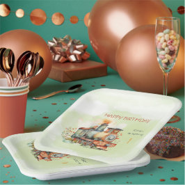 エンジンの男の子1日。バースデー ペーパープレート