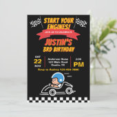 エンジンの起動子供の誕生日パーティー 招待状 (スタンド正面)