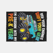エンジンのShift Monster Truck Pre-k 100日 フリースブランケット (正面(横))