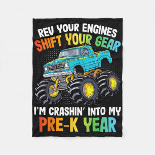 エンジンのShift Monster Truck Pre-k 100日 フリースブランケット