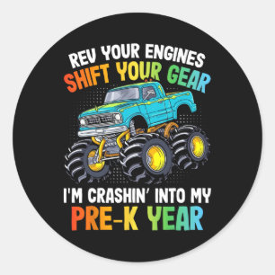 エンジンのShift Monster Truck Pre-k 100日 ラウンドシール