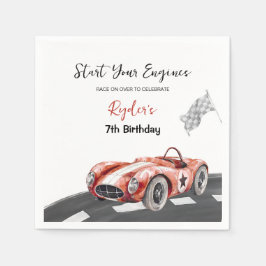 エンジンをスタート!何歳になっても誕生日おめでとう スタンダードカクテルナプキン