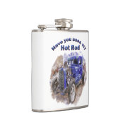 エンジンを搭載する青いヴィンテージの古いロードスター フラスク (右)