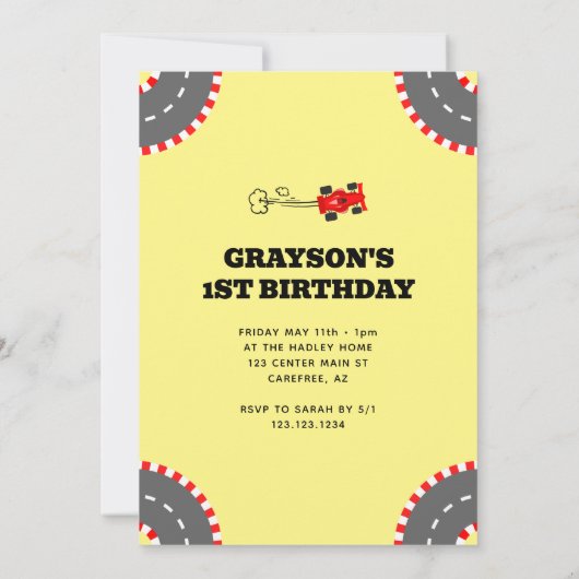 エンジンを開始する最初の誕生日 招待状 (裏面)