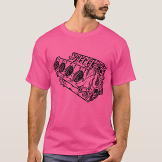 エンジンブロック シリンダー 車 排気量 ファン ビンテージ Tシャツ