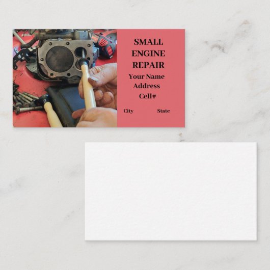 エンジン修理小型エンジンのピストン弁工具 名刺 (正面/裏面)