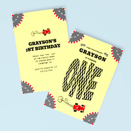 エンジン全開! レース 1歳誕生日 招待状