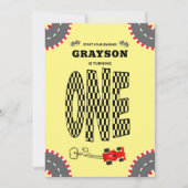 エンジン全開！ レース 1歳誕生日 招待状 (正面)