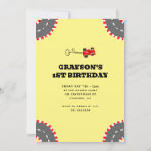 エンジン全開！ レース 1歳誕生日 招待状 (裏面)