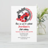 エンジン全開！ 赤いレースカー 誕生日パーティー いつでも 招待状 (スタンド正面)