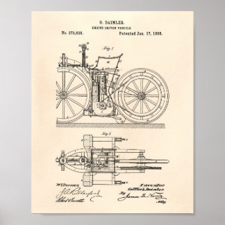 エンジン駆動ビークル1888特許芸術オールドピーパー ポスター