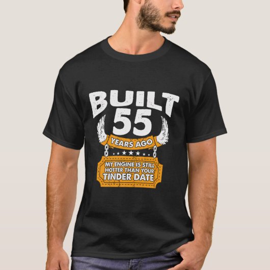 エンジン高熱い日付 – 55歳55歳の誕生日 Tシャツ (正面)