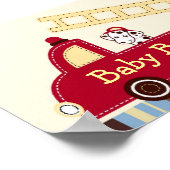 エンジン27消防車パピー赤ちゃんシャワーバナーサイン ポスター (角)