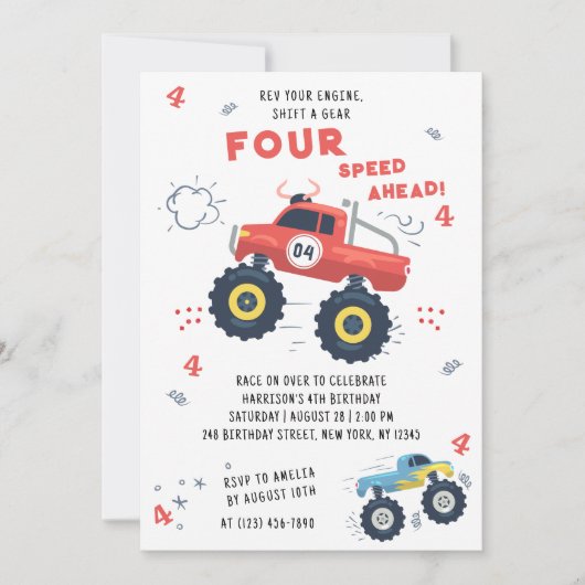 エンジン4thバースデーモンスタートラックを改訂 招待状 (正面)