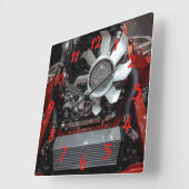 エンジン スクエア壁時計 (傾斜)