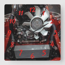 エンジン スクエア壁時計