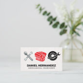 エンジン | レンチ | 自動整備士サービス 名刺 (スタンド正面)