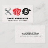 エンジン | レンチ | 自動整備士サービス 名刺 (正面/裏面)