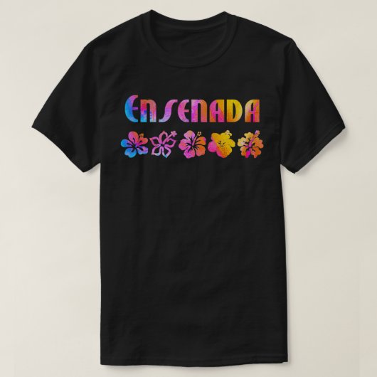 エンセナダビーチトロピカルハイビスカスサーフ海旅行 Tシャツ (デザイン正面)