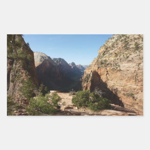 エンゼルスランディングトレイルから見たザイオン Zion National Park 長方形シール
