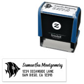 エンゼルフィッシュ付きの個人用返送先住所 セルフインキングスタンプ (インサイチュ)