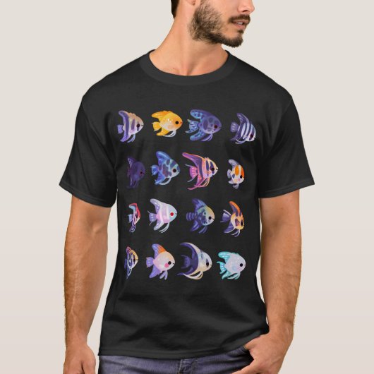 エンゼルフィッシュ！（淡水）- 文字や明るい色なし Tシャツ (正面)