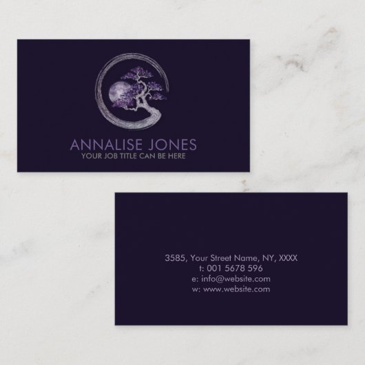 エンソゼンサークルアメジスト盆栽 名刺 (正面/裏面)