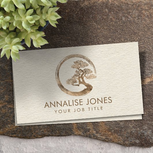 エンソゼンサークルアンドボンサイツリーパステル金ゴールド 名刺