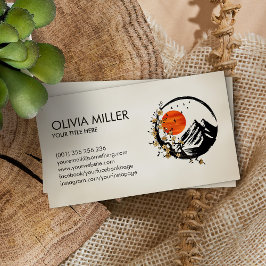 エンソゼンサークル桜ツリーゴールデンさくらんぼブロッサム 名刺