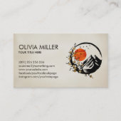 エンソゼンサークル桜ツリーゴールデンさくらんぼブロッサム 名刺 (正面)